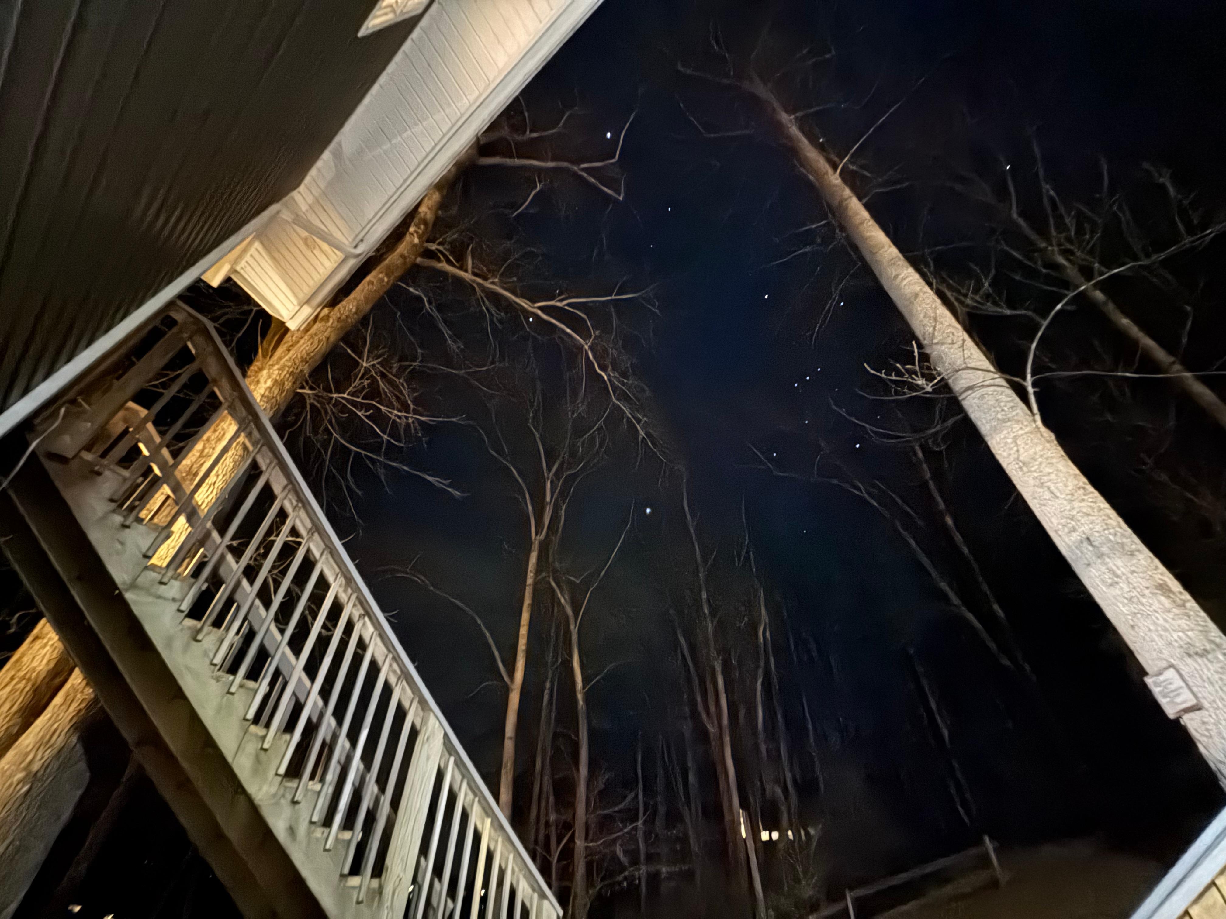 Sky view from the hot tub 