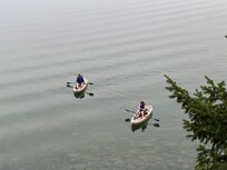 Enjoying the kayaks for an early evening paddle.