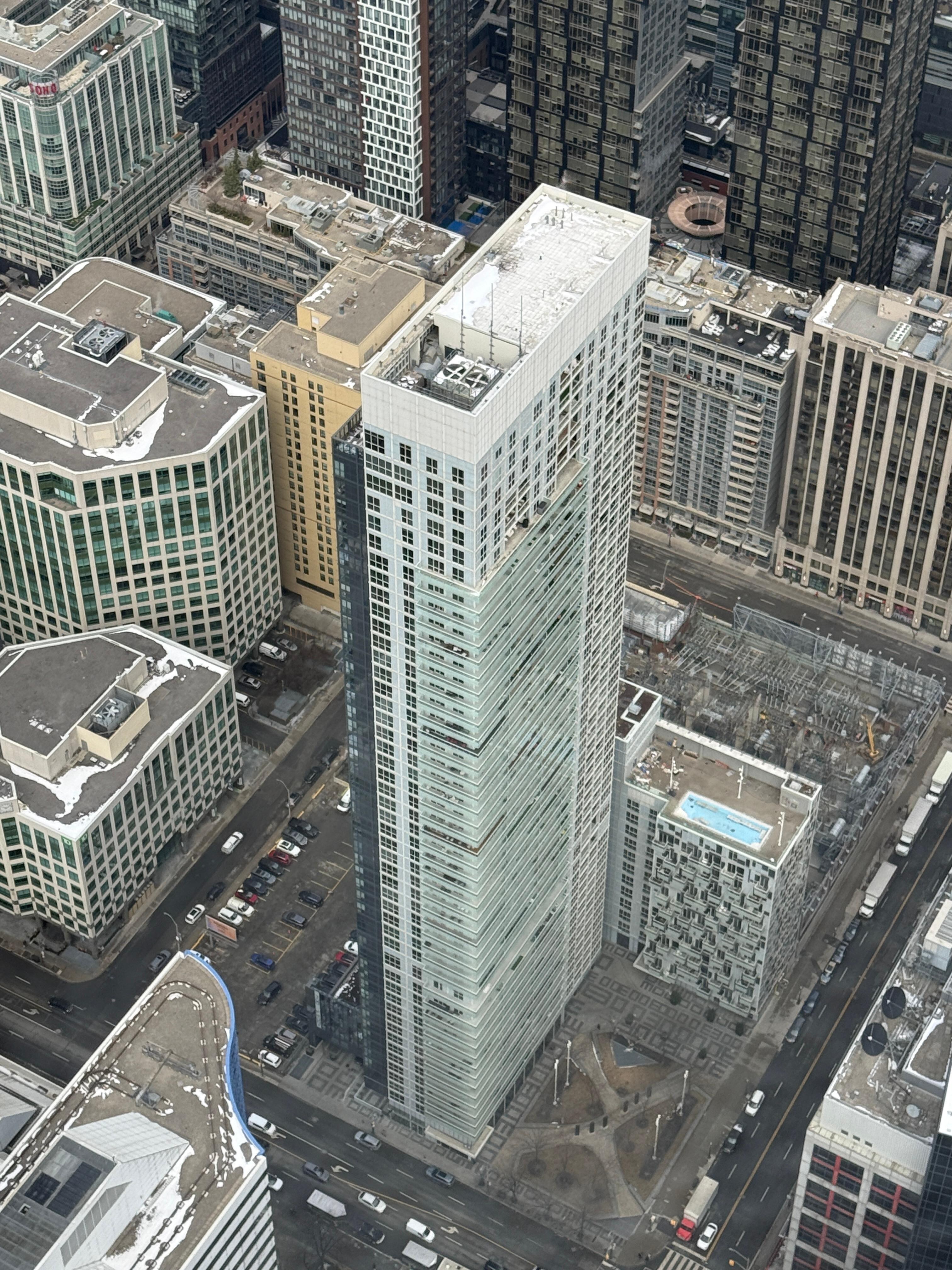 The condo building as seen from the CN Tower
