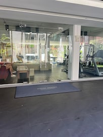 The ‘gym’ complete with inbuilt staff desk area and ball-pit!