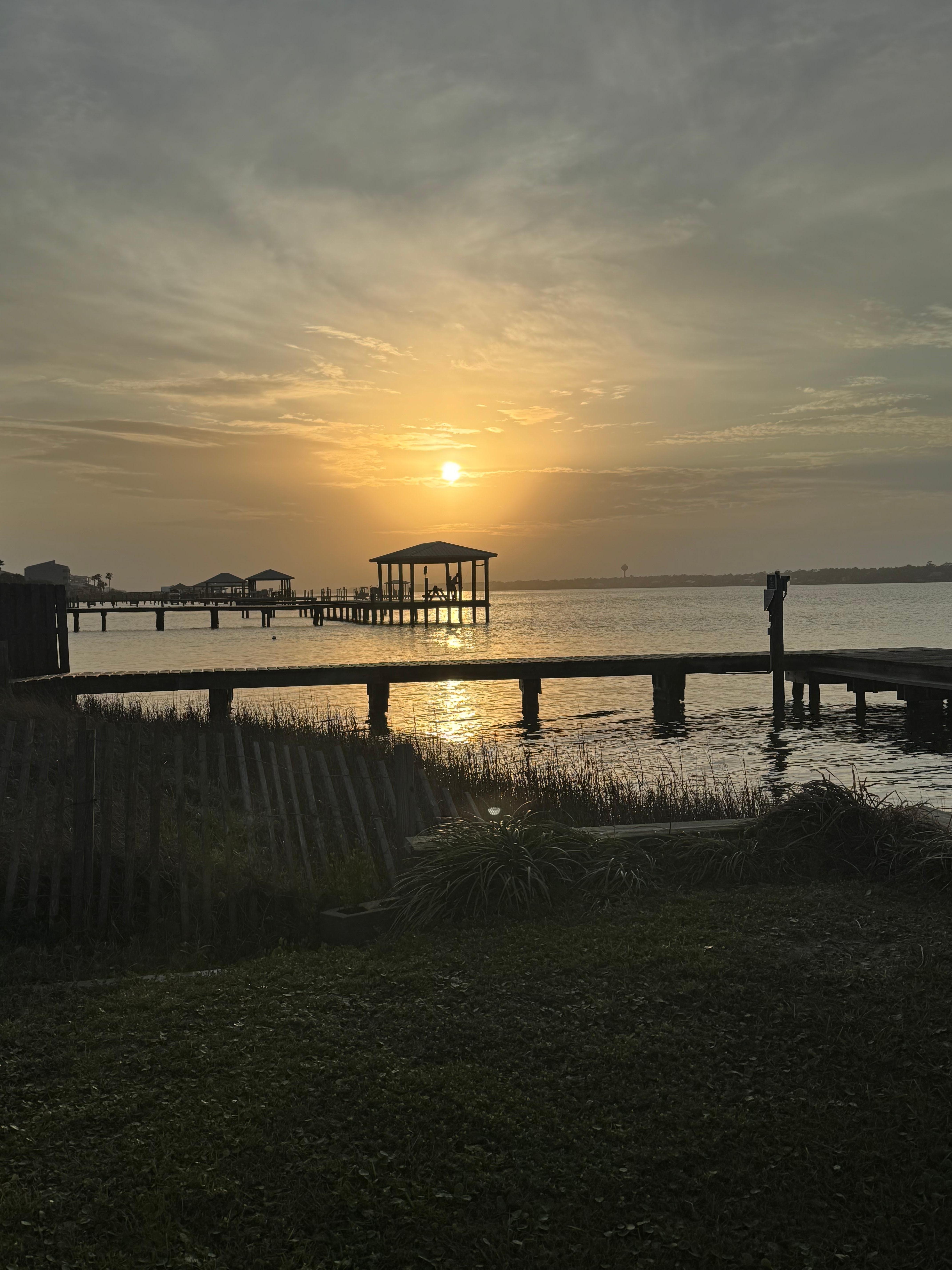 Over the lagoon in the back of the property.