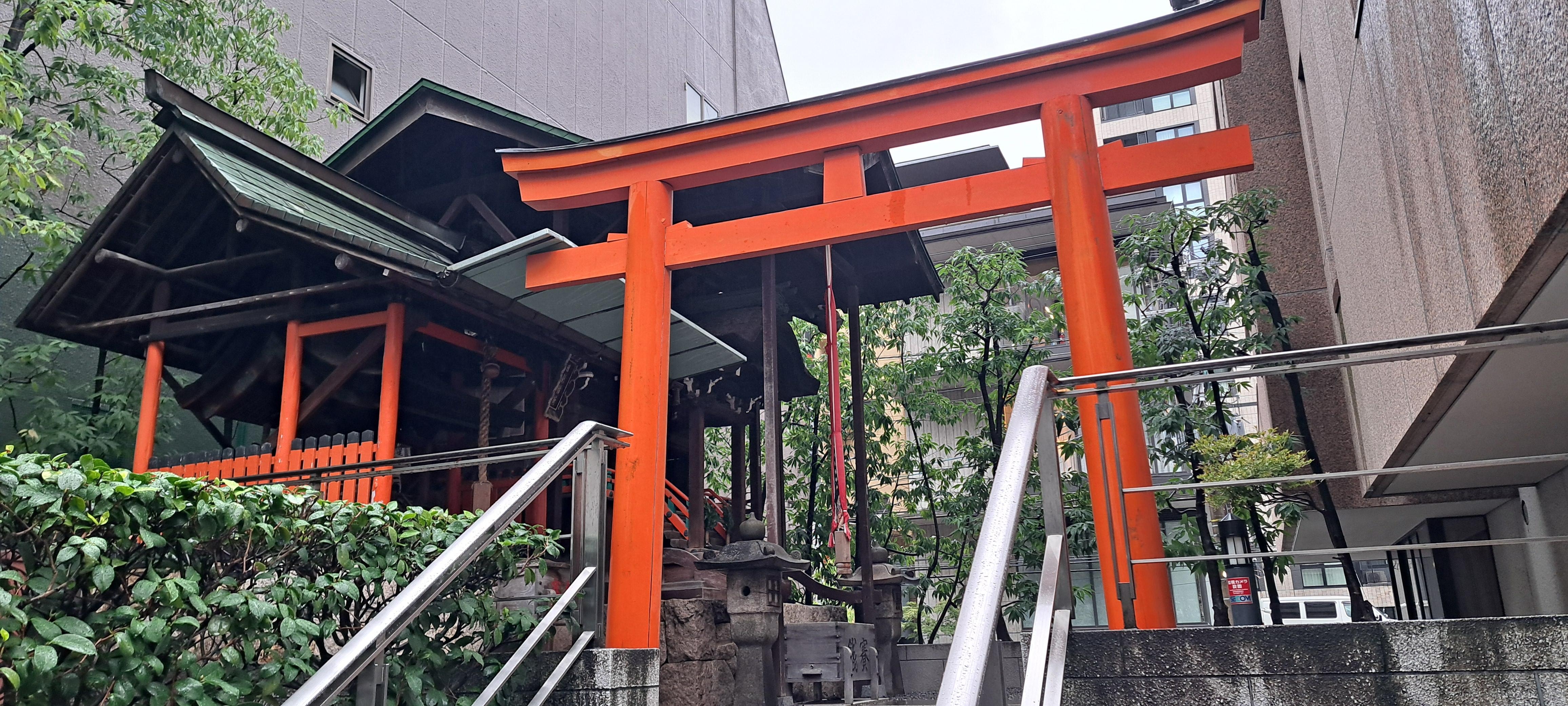 Partial Scene of a Shrine one half block away.