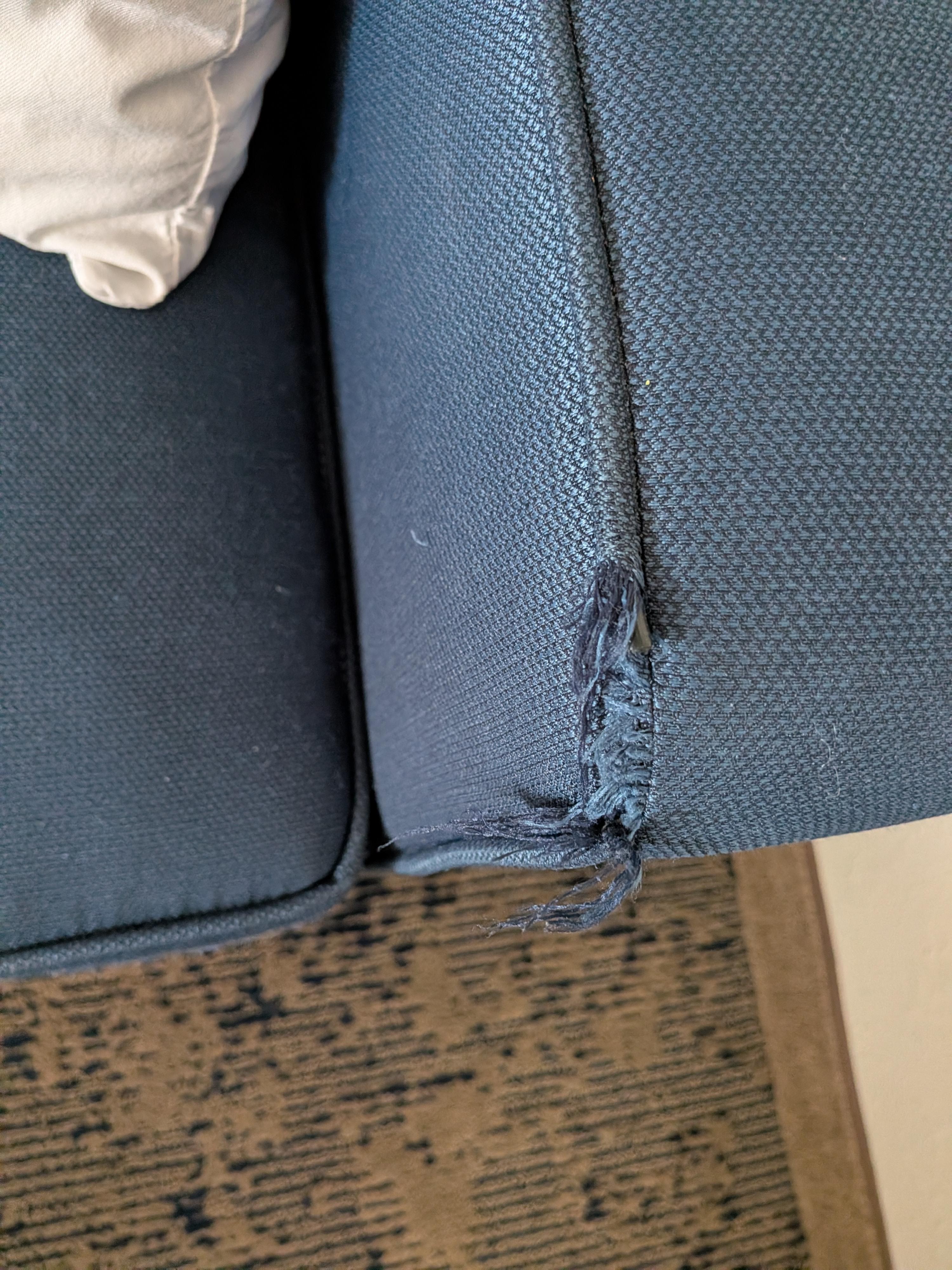 Torn couch