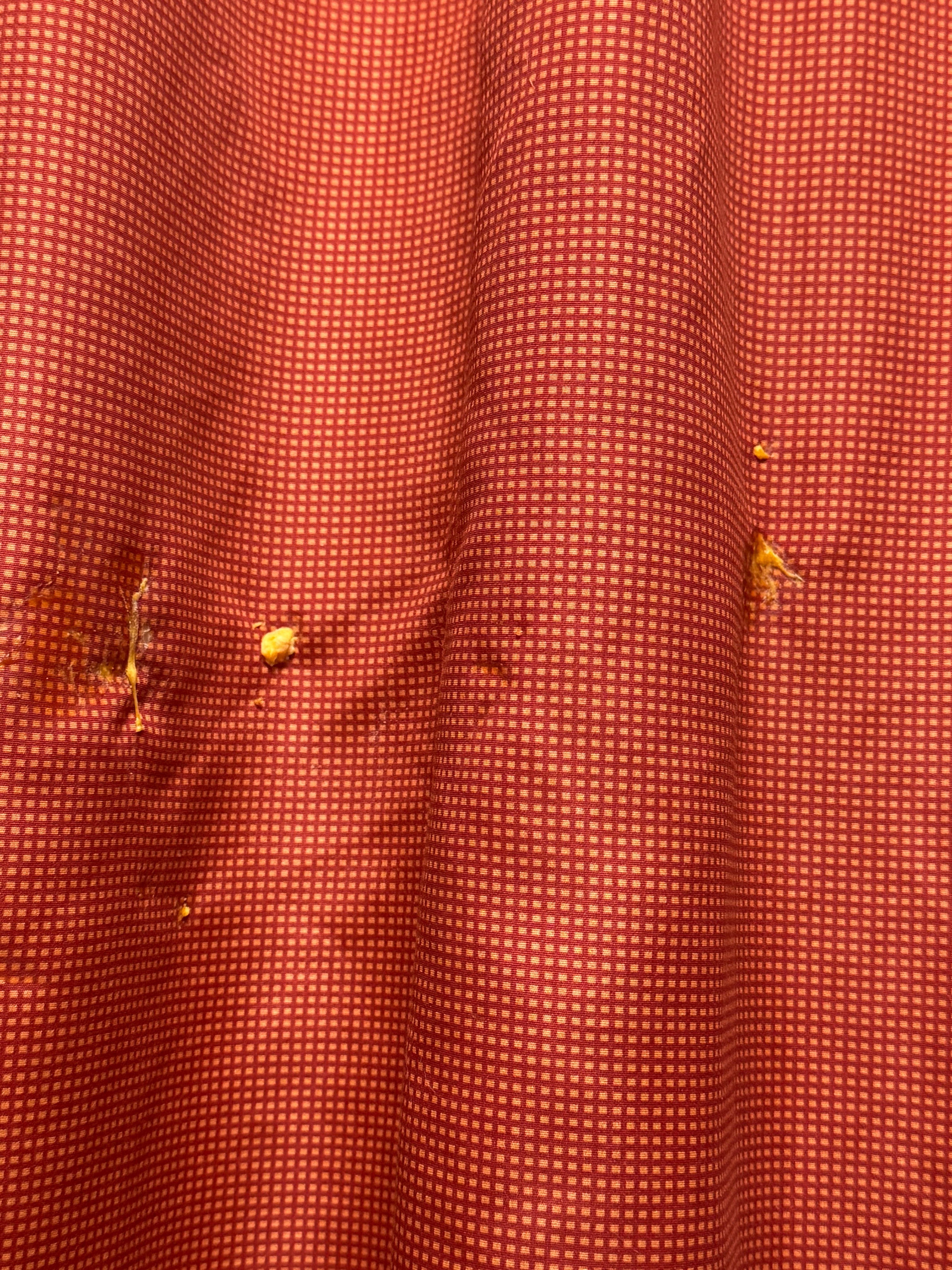 This was on the curtains as soon as we walked in 