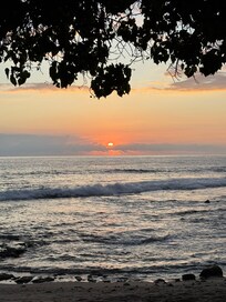 Sunset from the beach across the street
