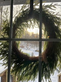 Beautiful view of sunrise from cozy inside!