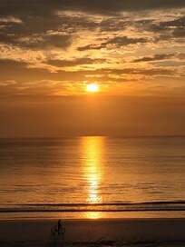 View of the sunrise from our balcony.