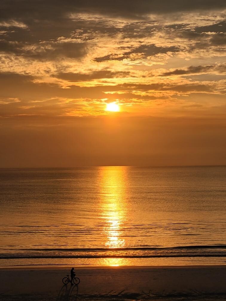 View of the sunrise from our balcony.