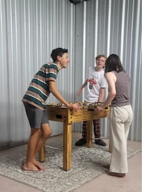 The older ones loved the Foosball table