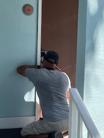 Locked out! Door went dead. Had to bust the door down.