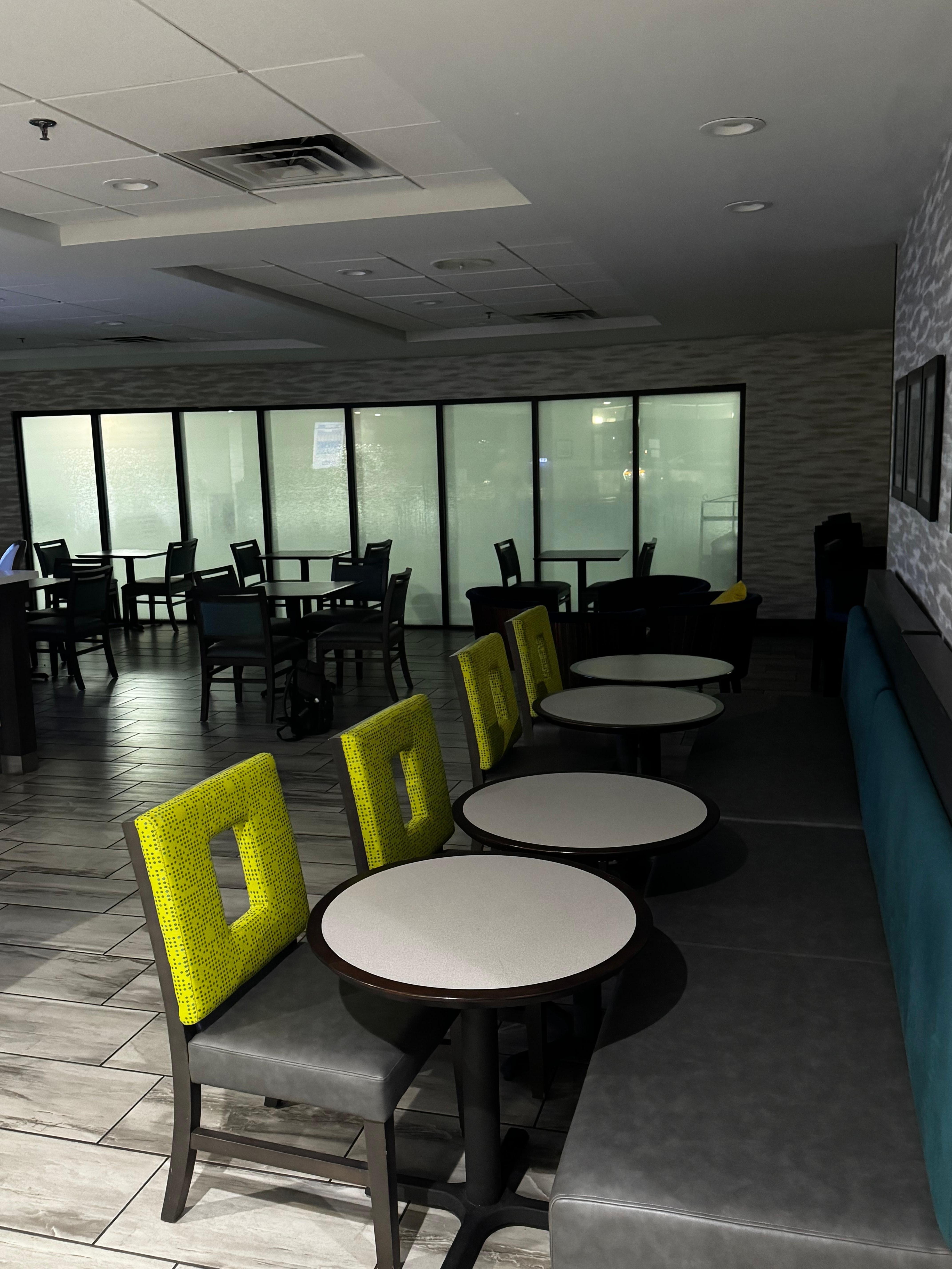 Dining area with all lights turned off