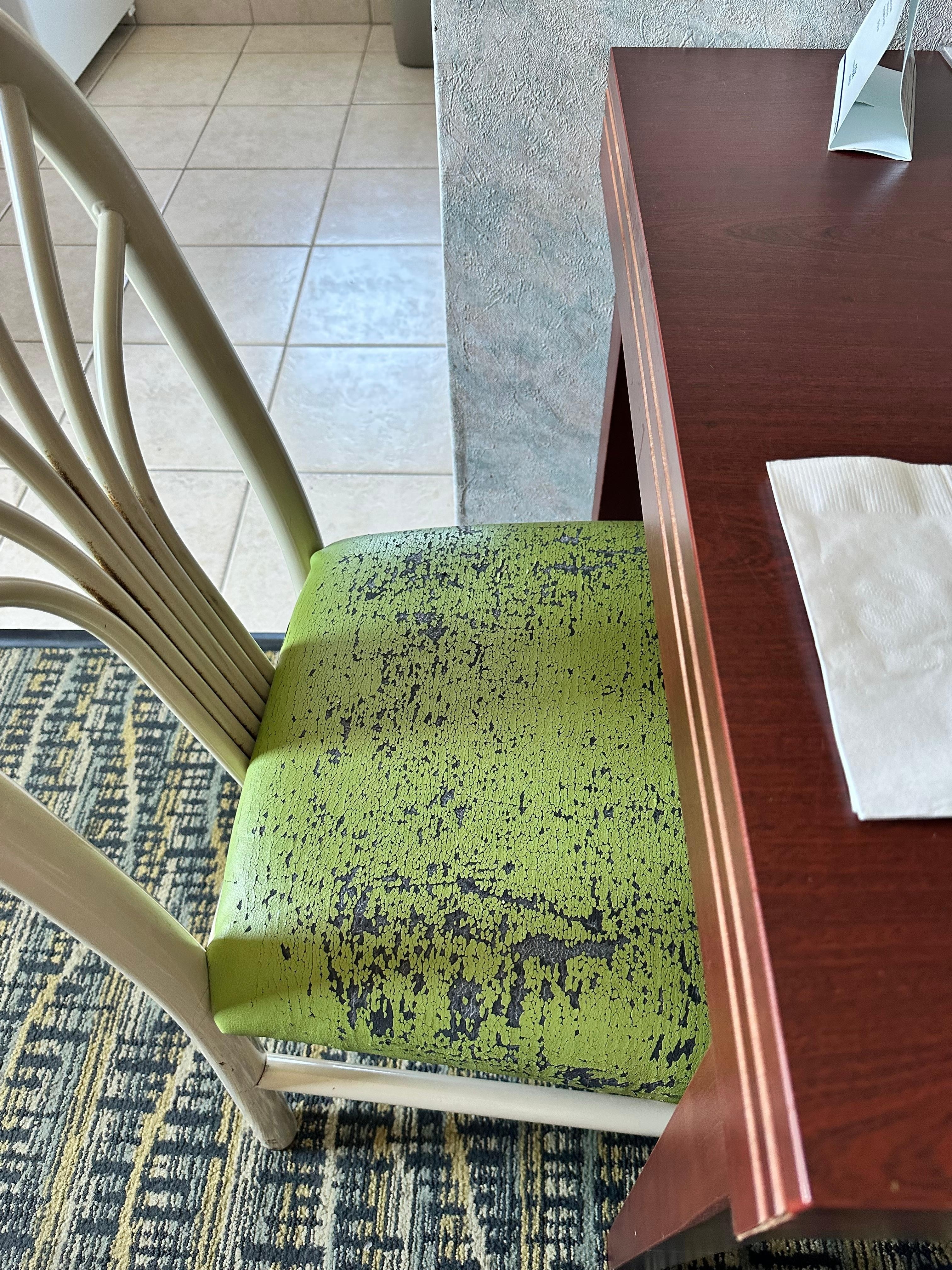 Chairs were old and peeling so I didn’t sit anywhere 