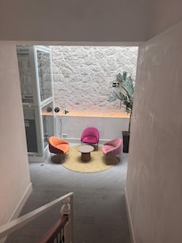 View from stairs to lobby