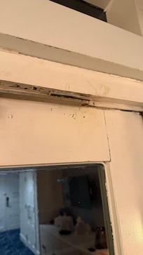 mold and rust on the balcony door