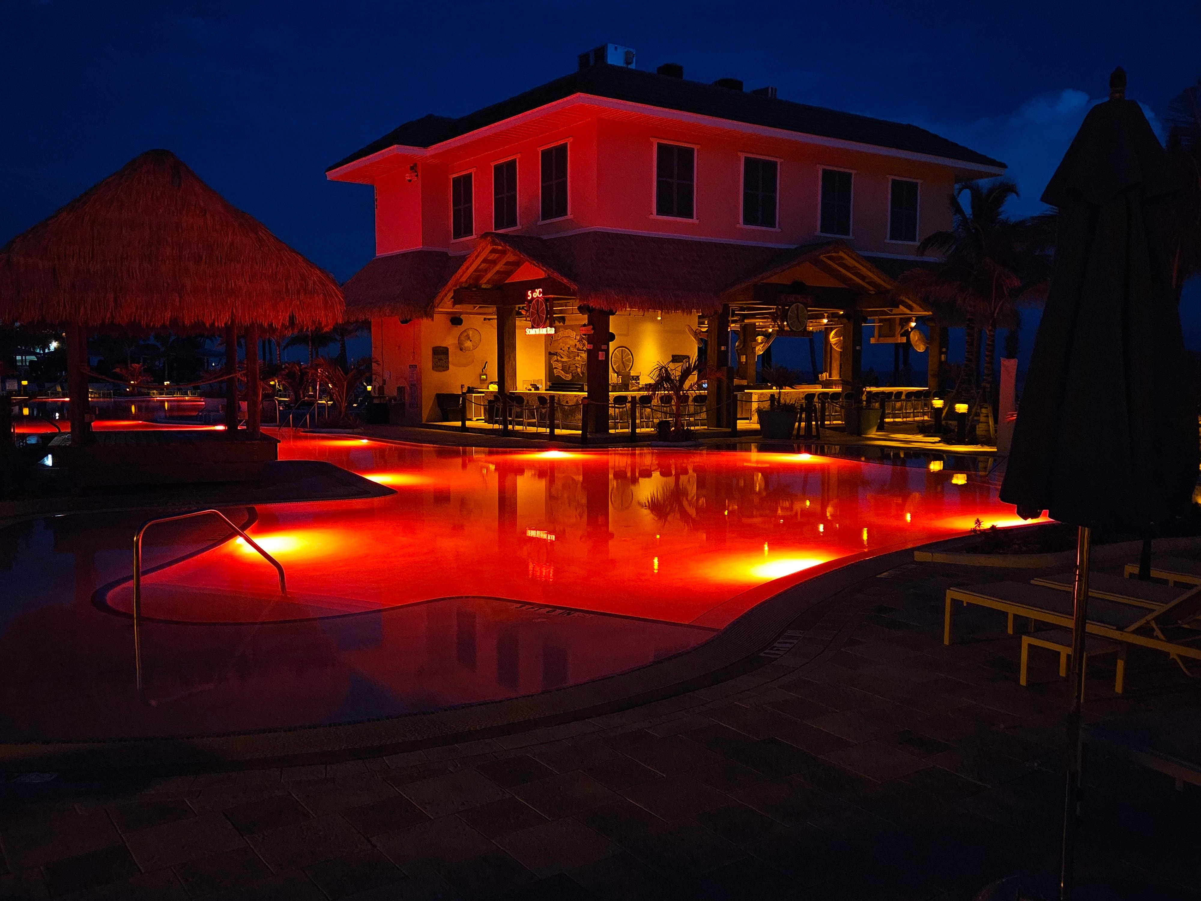 Pool at night.