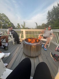 Awesome fire pit on the deck
