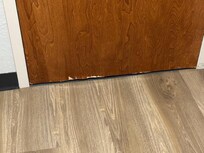 Had to put a towel under the door to keep the light out at night.