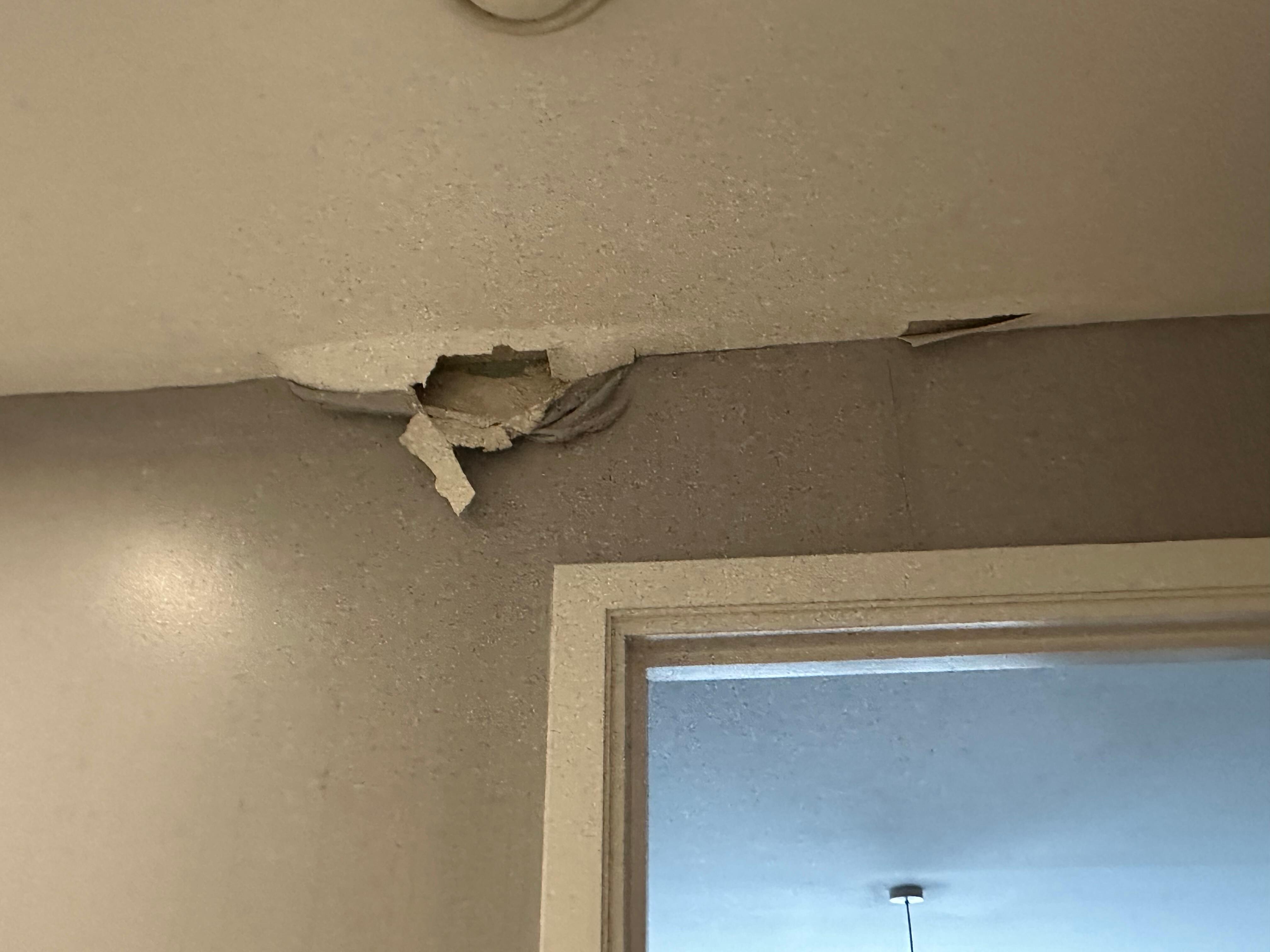 Water damage in bathroom... 