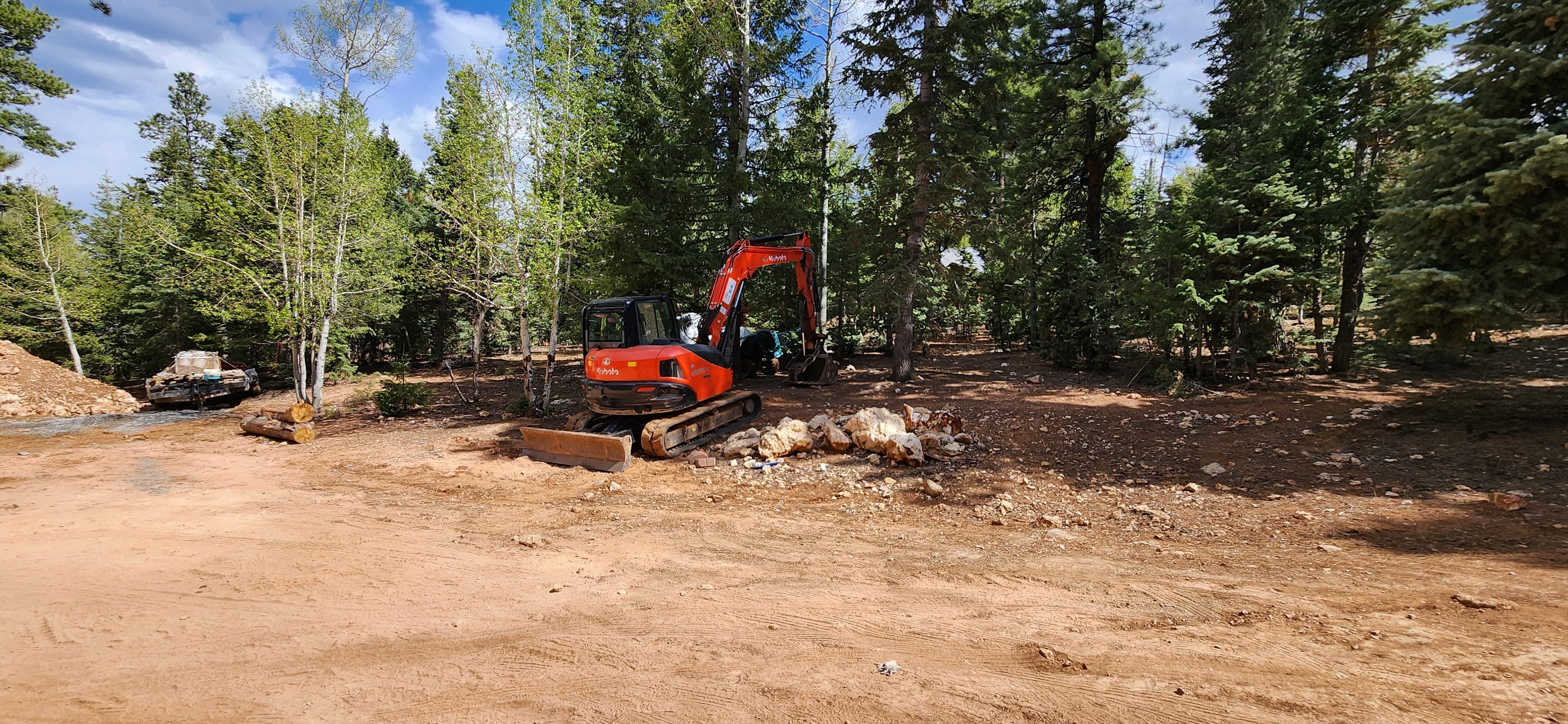Back hoe making a lot of noise. Concrete saw cutting all day on Friday and Saturday. Very loud.