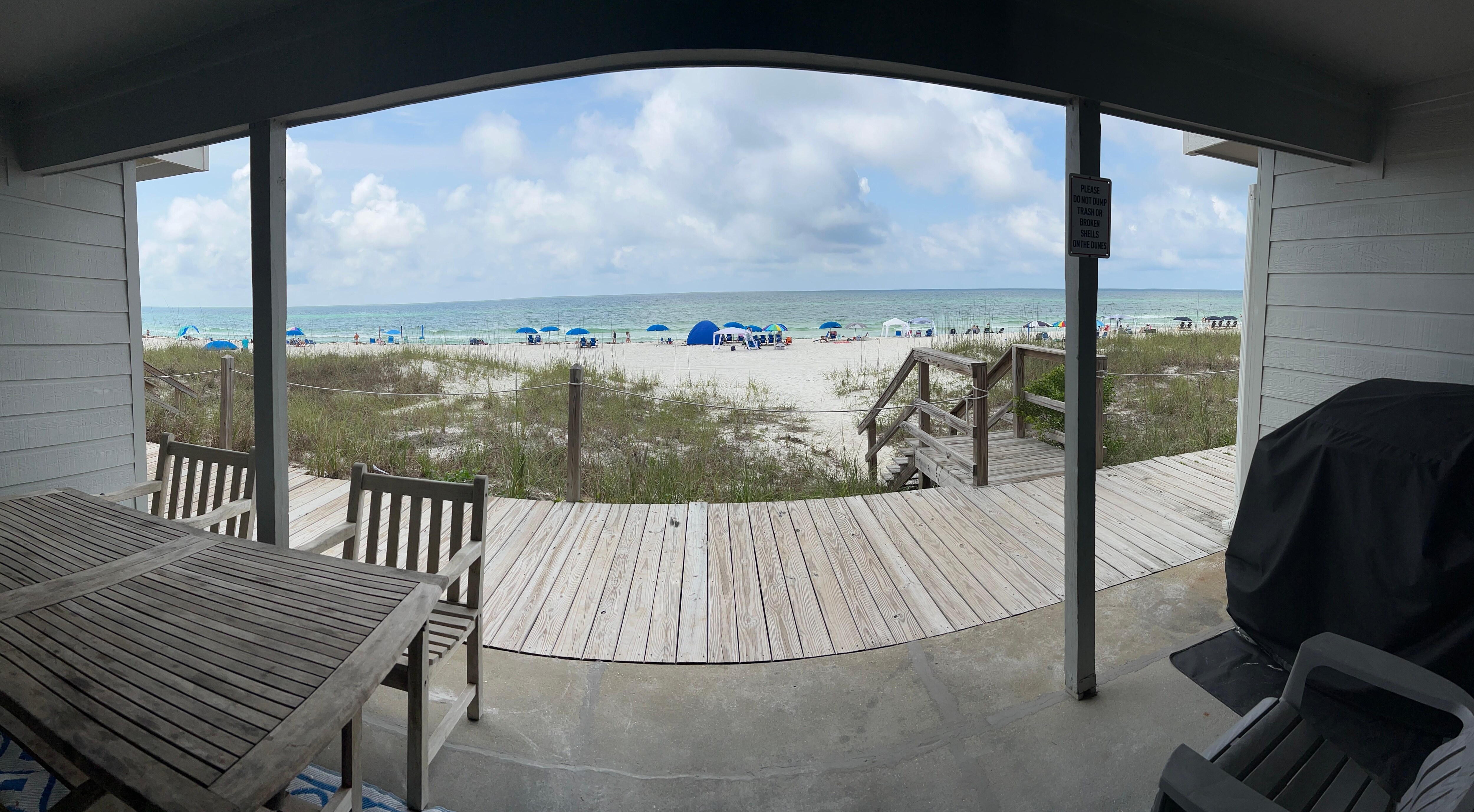 Panoramic view from lower condo deck