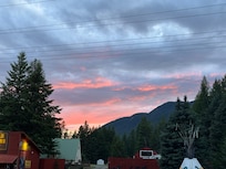 Sunset across the road.