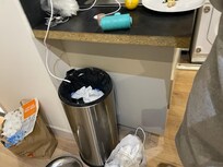 Broken Trash lid, raw cut counter (cheap construction)