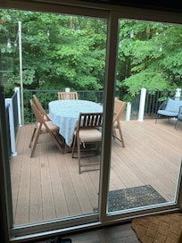Enjoy breakfast on the patio.