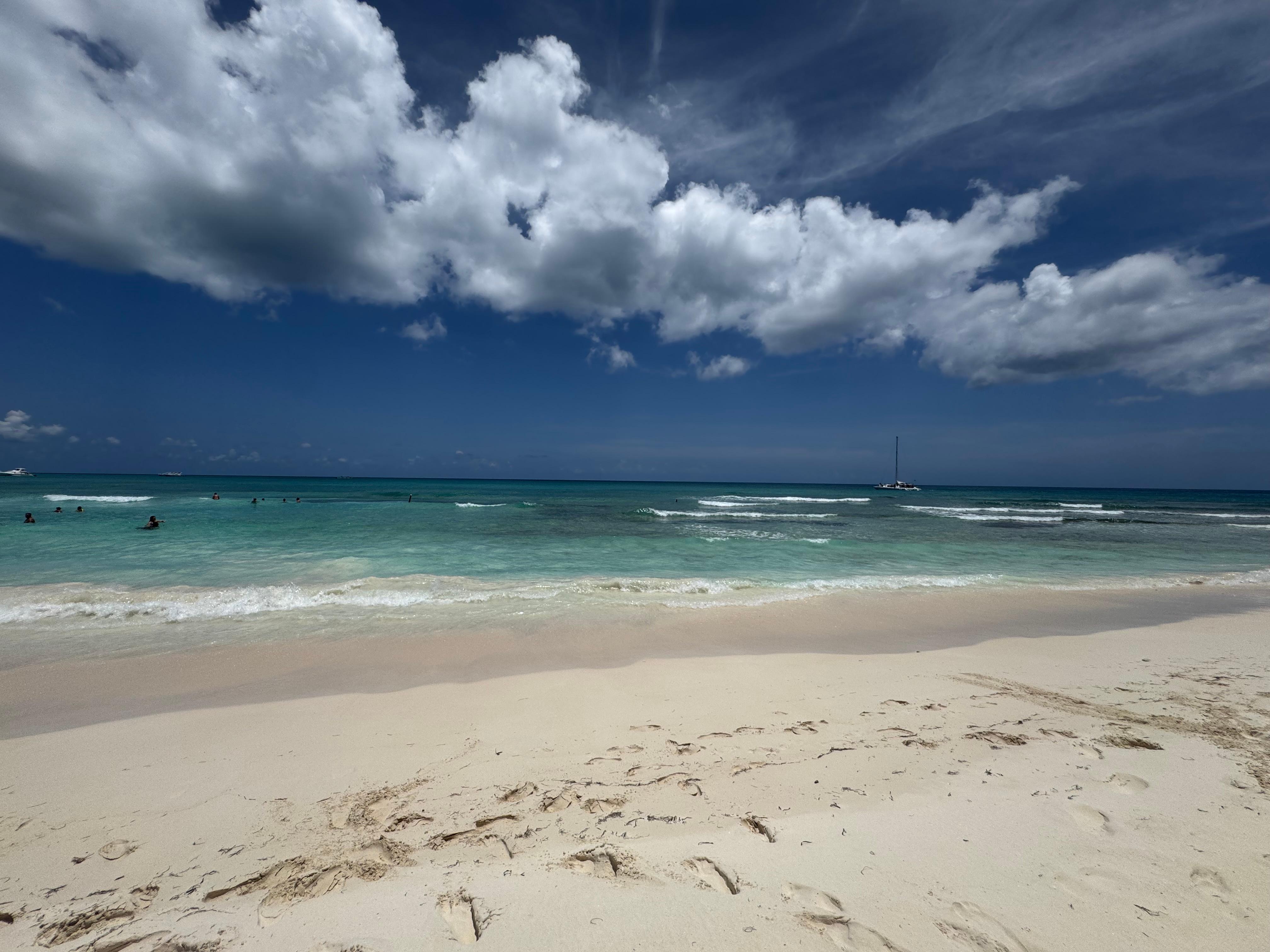 The beach view