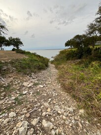 The trail leading to the shared cove.