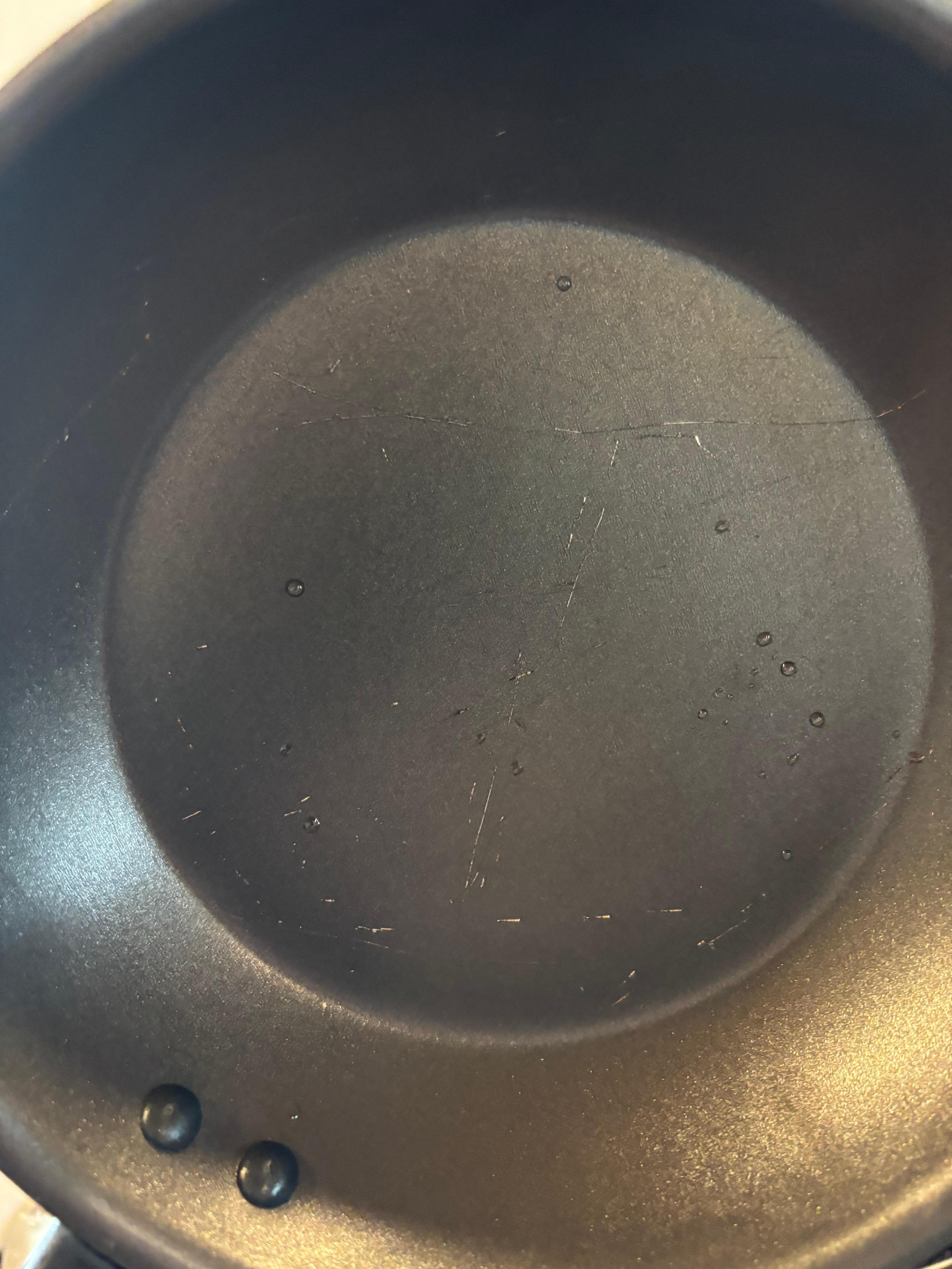 Peeling nonstick coating can leach into food while cooking a make you sick. 