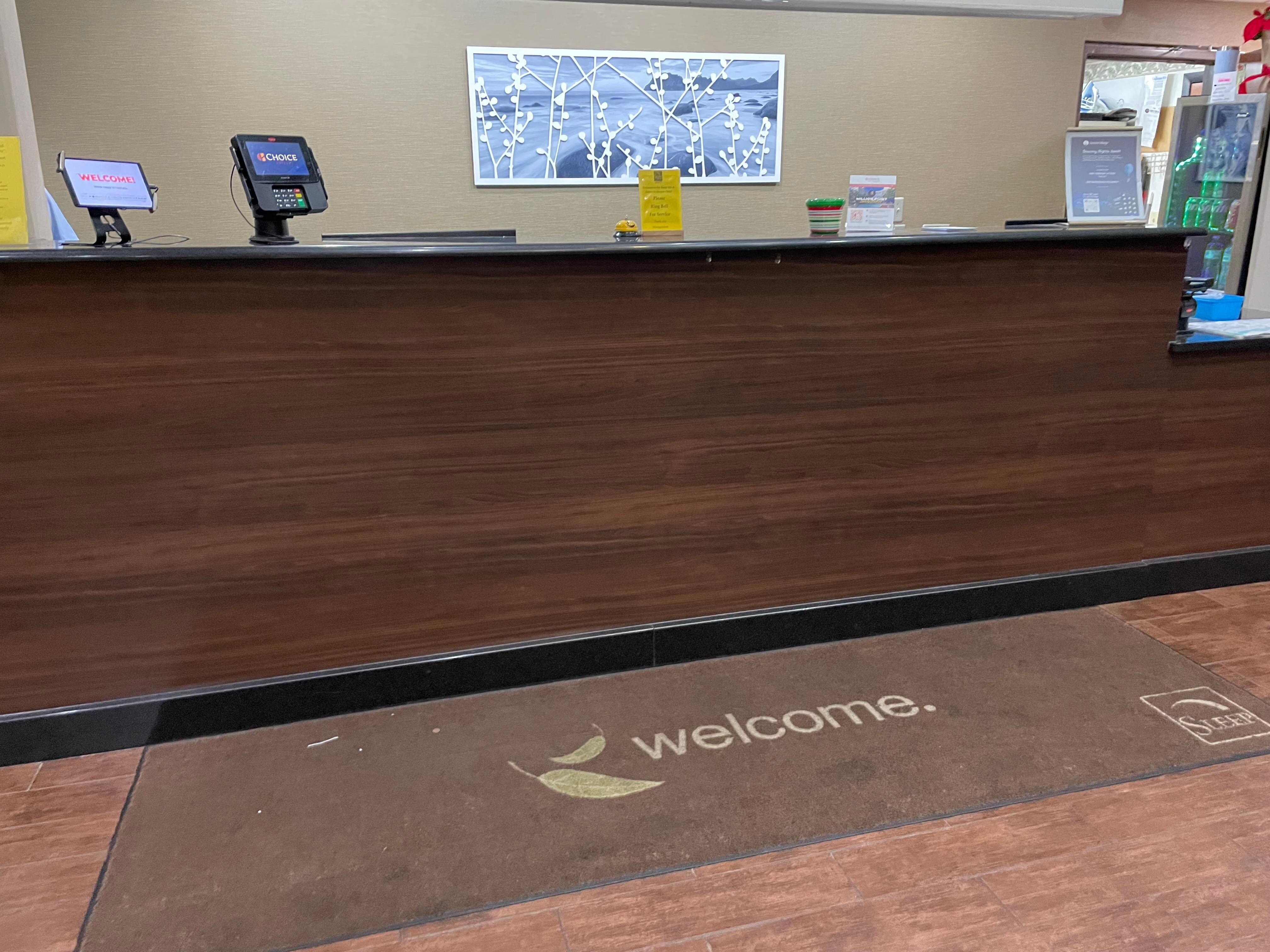Front desk.