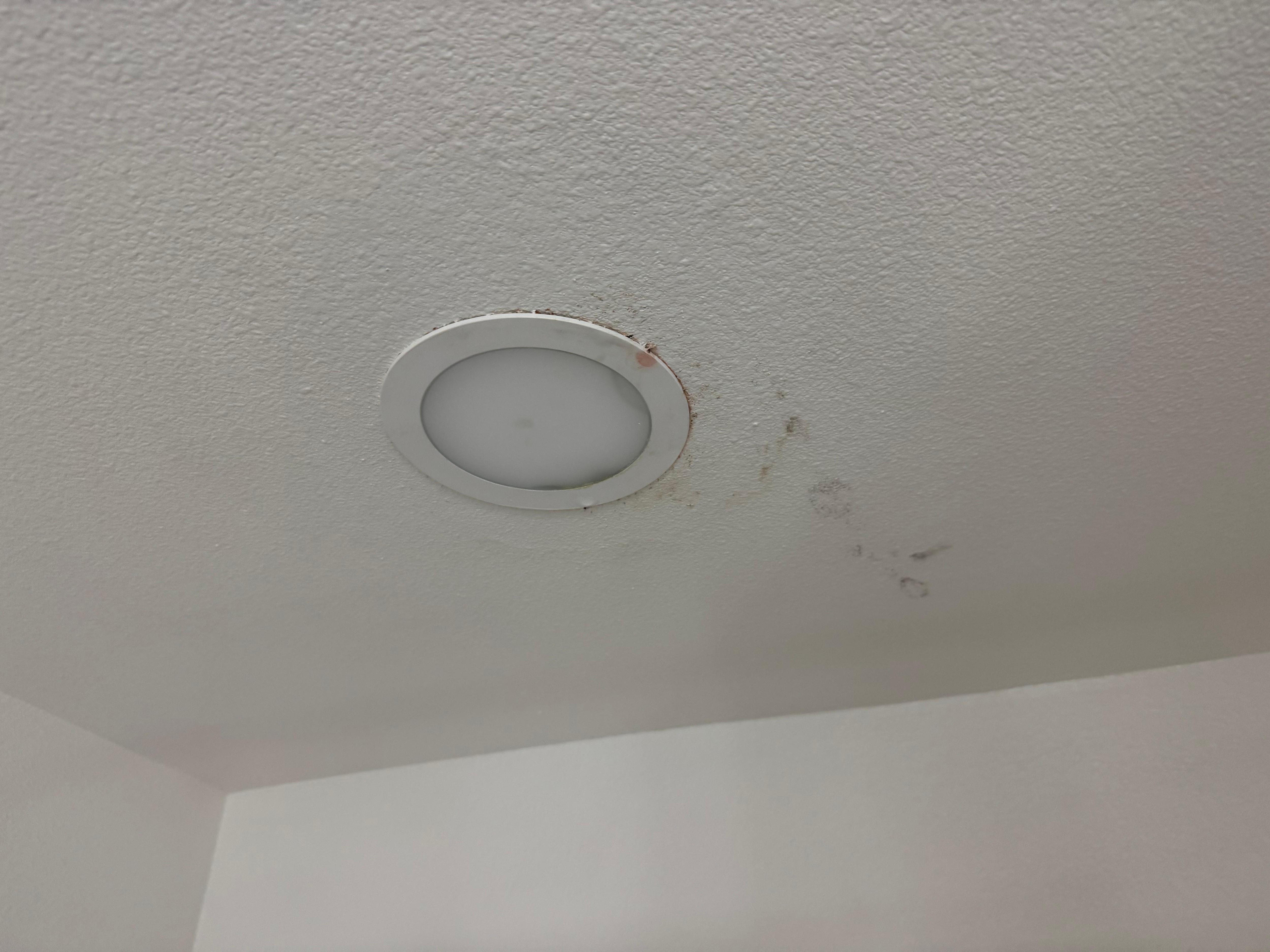Dirt on non working lights on ceiling