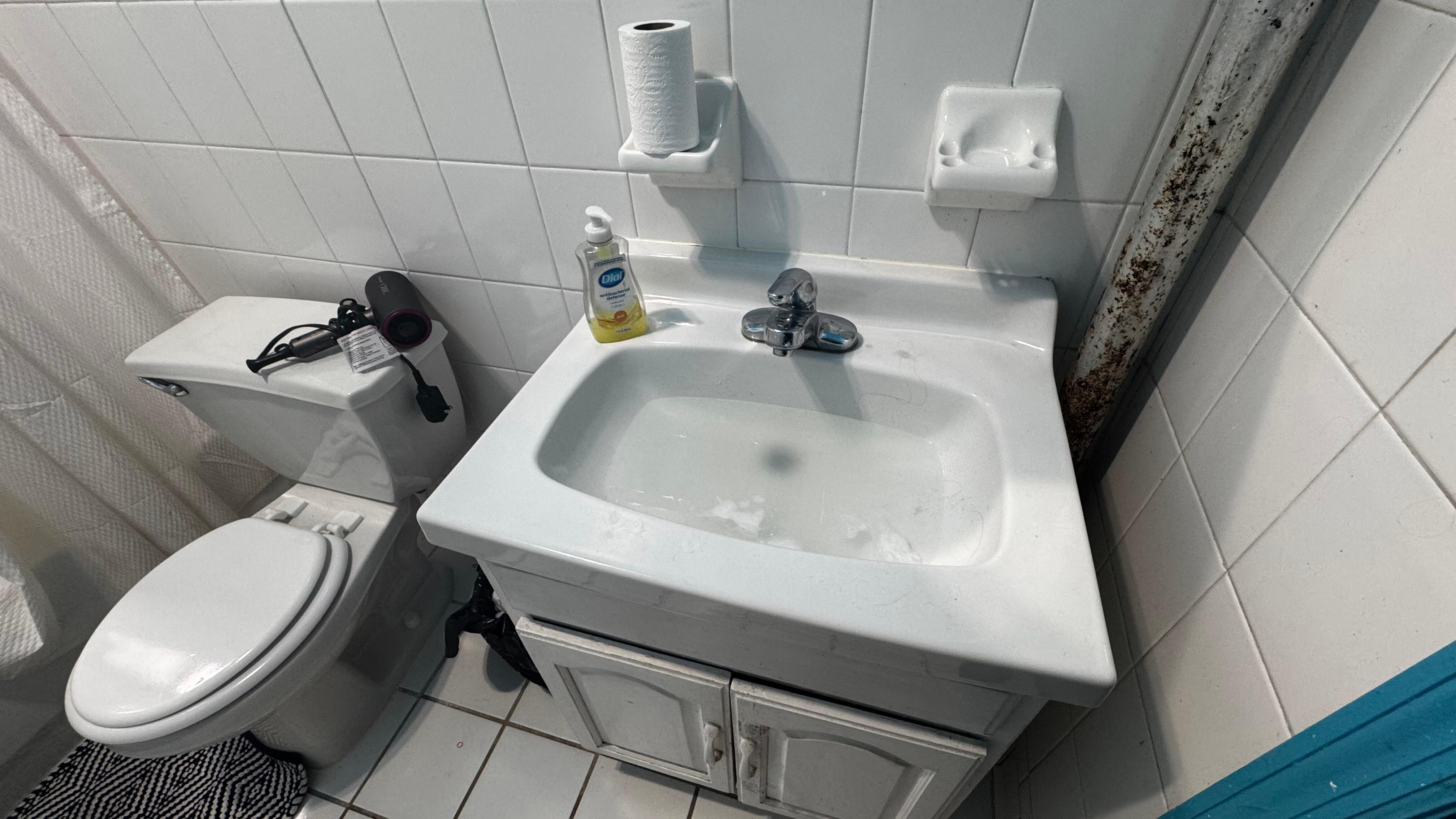 Bathroom sink, very slow to drain.