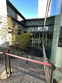 The outside stairs to the hotel restaurant
