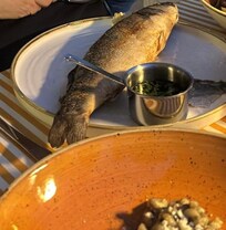 The original fish. Looks very nice, but completely raw and bloody inside.