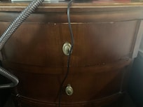 night stand horrible . top drawer opens. Others glued or nailed shut. Entire room so dingy.