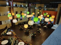 Fun inviting bar and dining area from 3rd floor