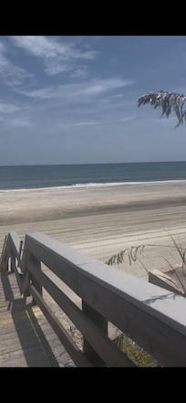 View from the top of the stairs of the inlet to the ocean!