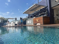 View from rooftop pool and bar