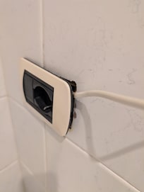 Dangerous electrics in bathroom.