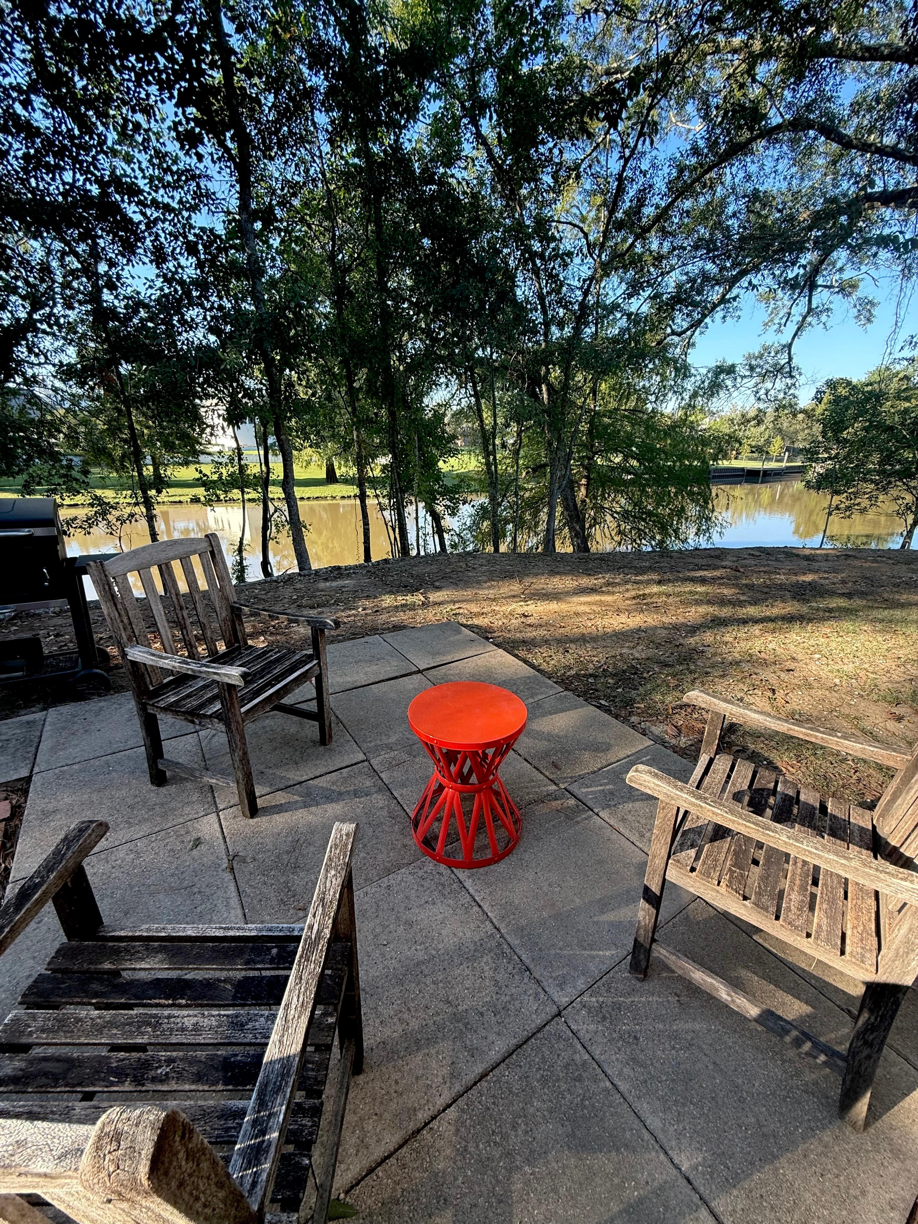 Backyard seating area