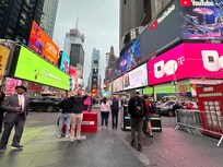 Times Square is steps away from the hotel