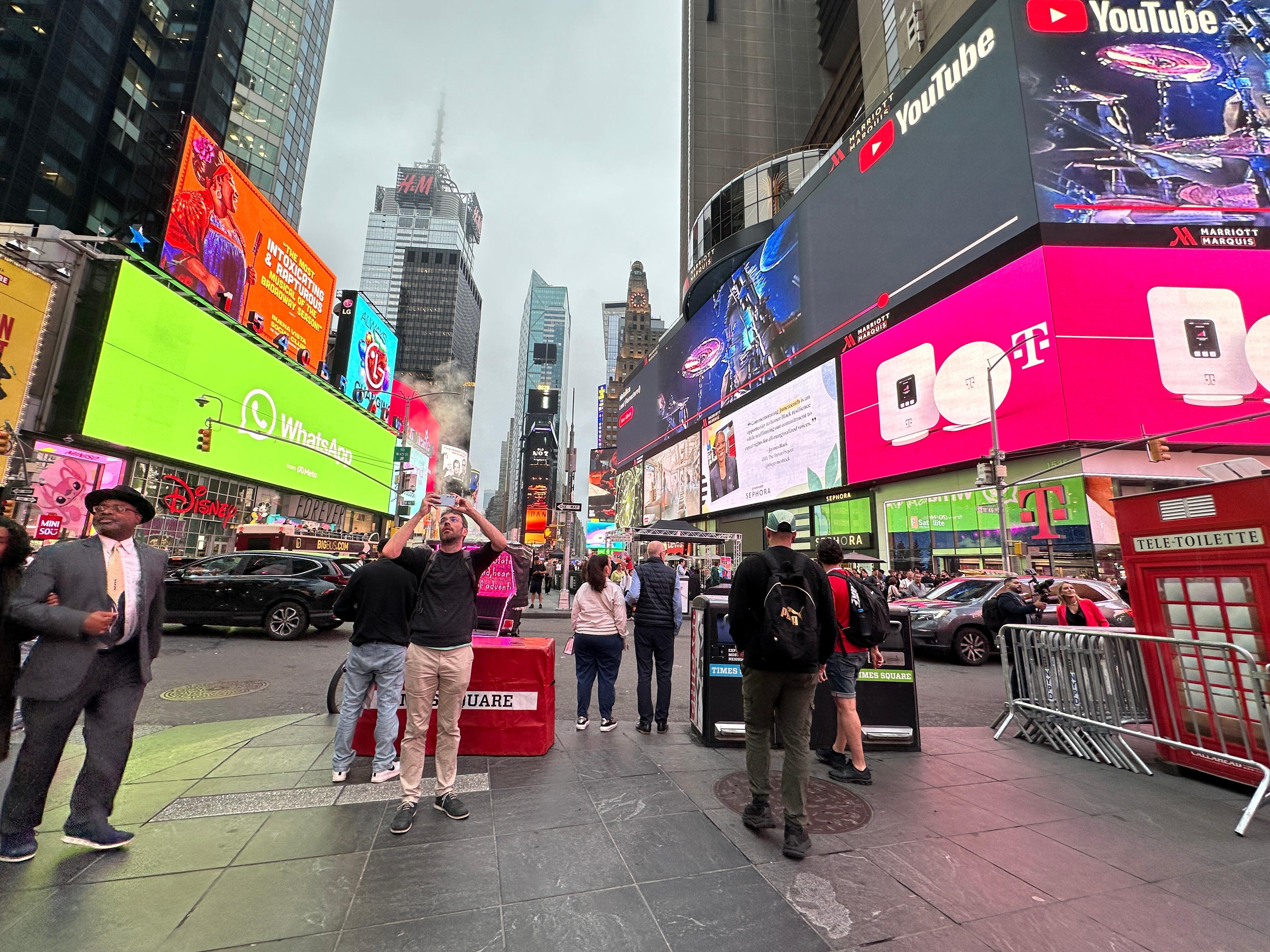 Times Square is steps away from the hotel