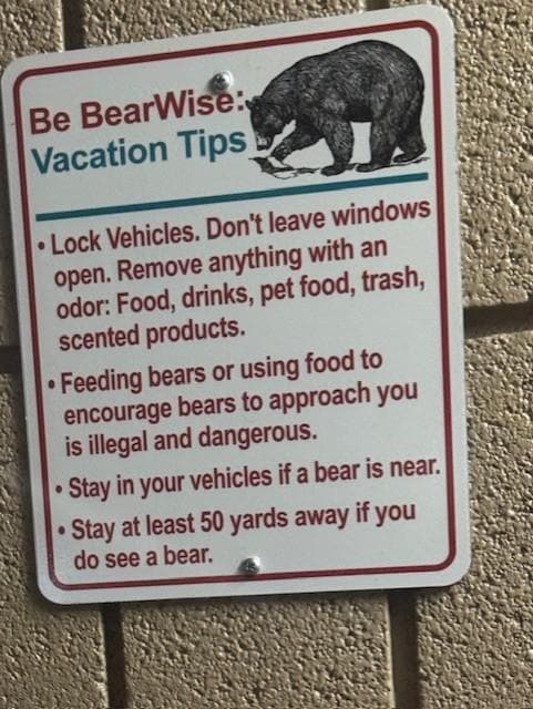 Signs in the parking garage