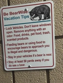 Signs in the parking garage