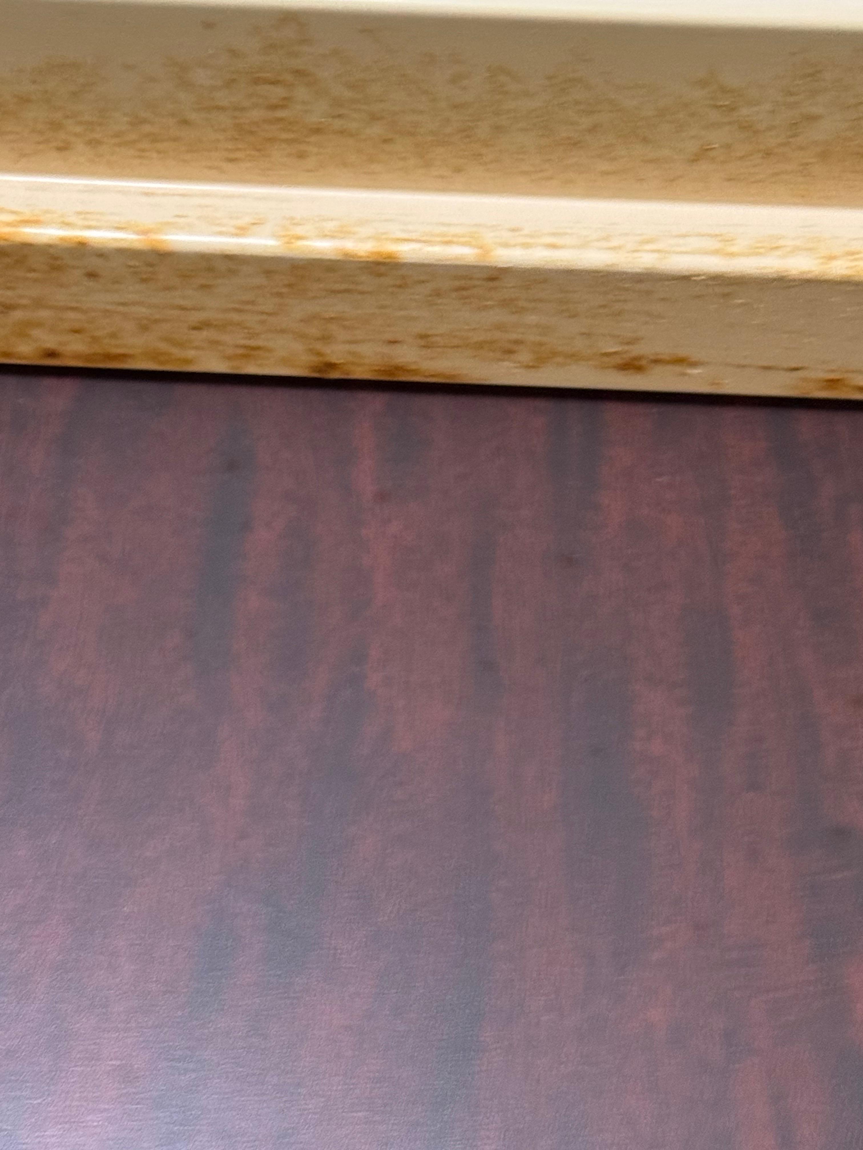 More photos of rusty, moldy grime around bathroom door