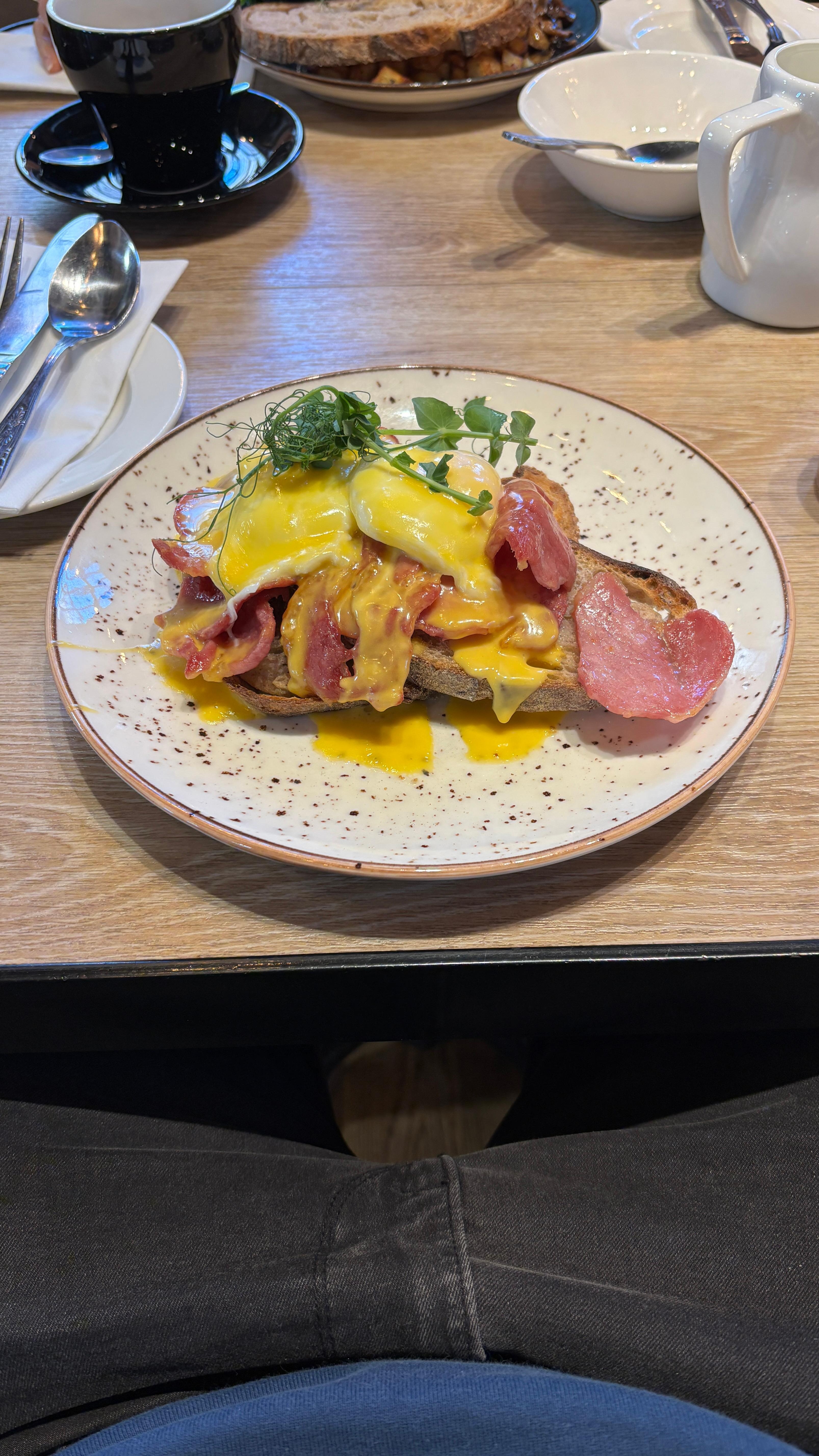 Eggs Benedict for breakfast at The Loom