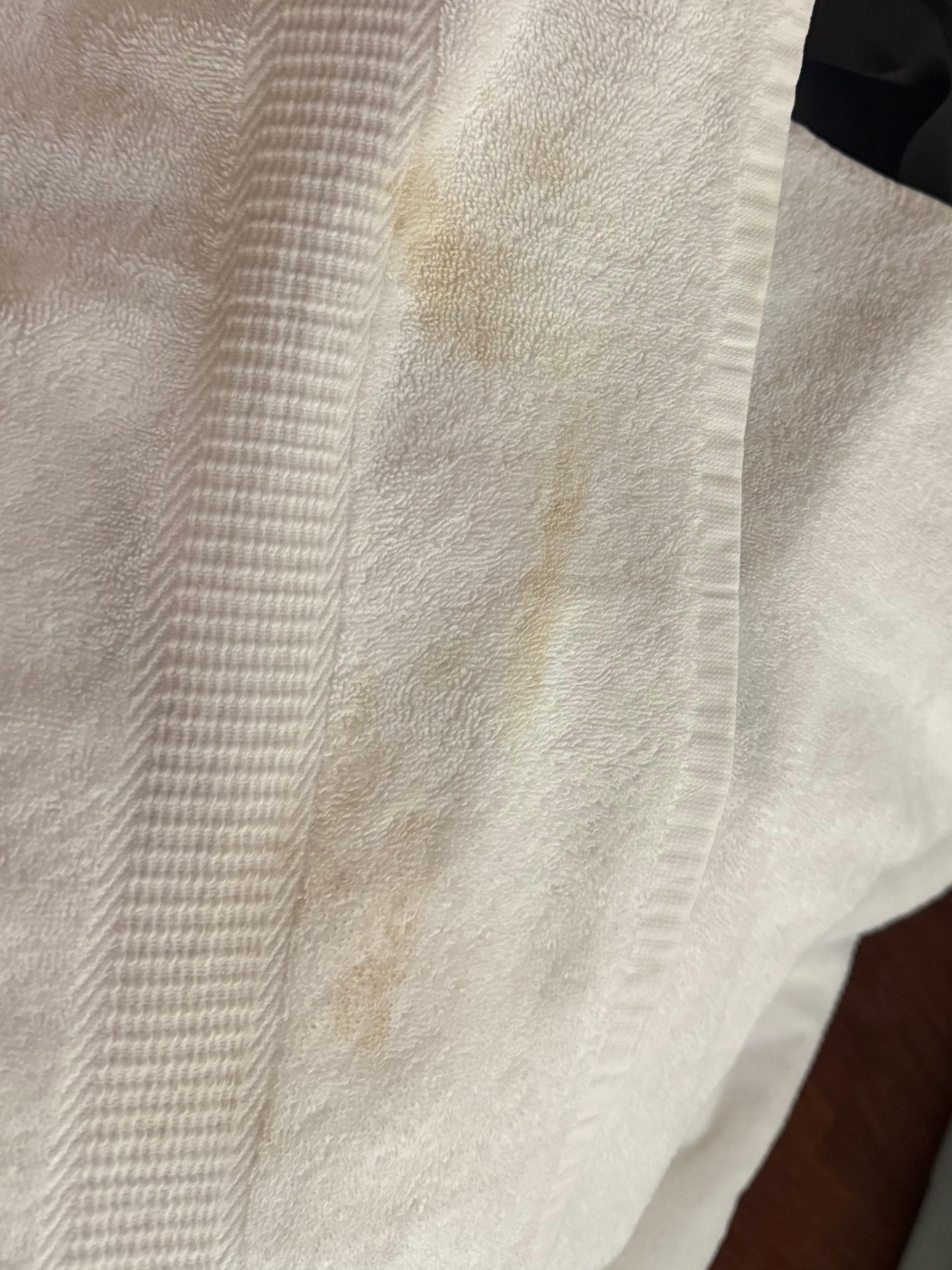 Stained towels