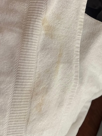 Stained towels