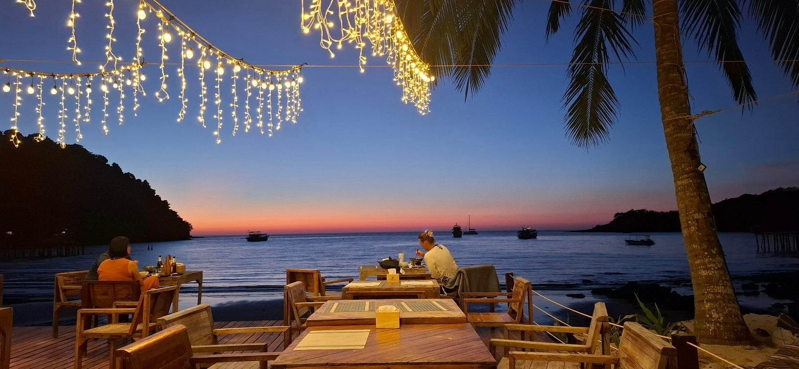 Monkey bar at sunset.